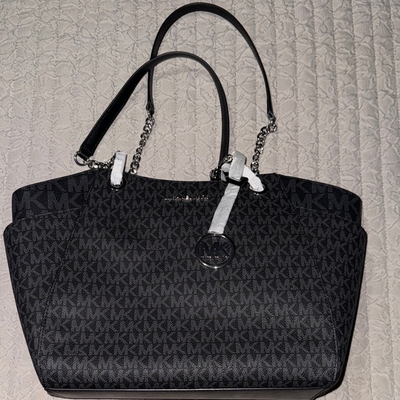 Michael Kors Black and Silver Tote - Picture 1 of 12